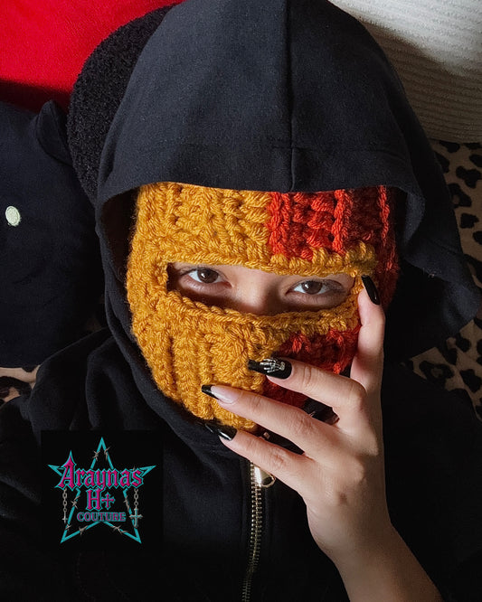 yellow and orange balaclava