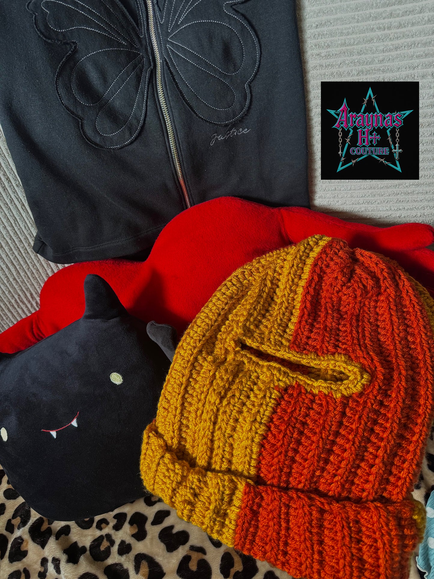 yellow and orange balaclava